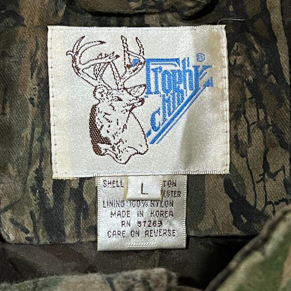 Vintage 80s Trophy Club Camo Bomber Hunting Jacket Realtree Style - Men’s Large - Picture 7 of 10